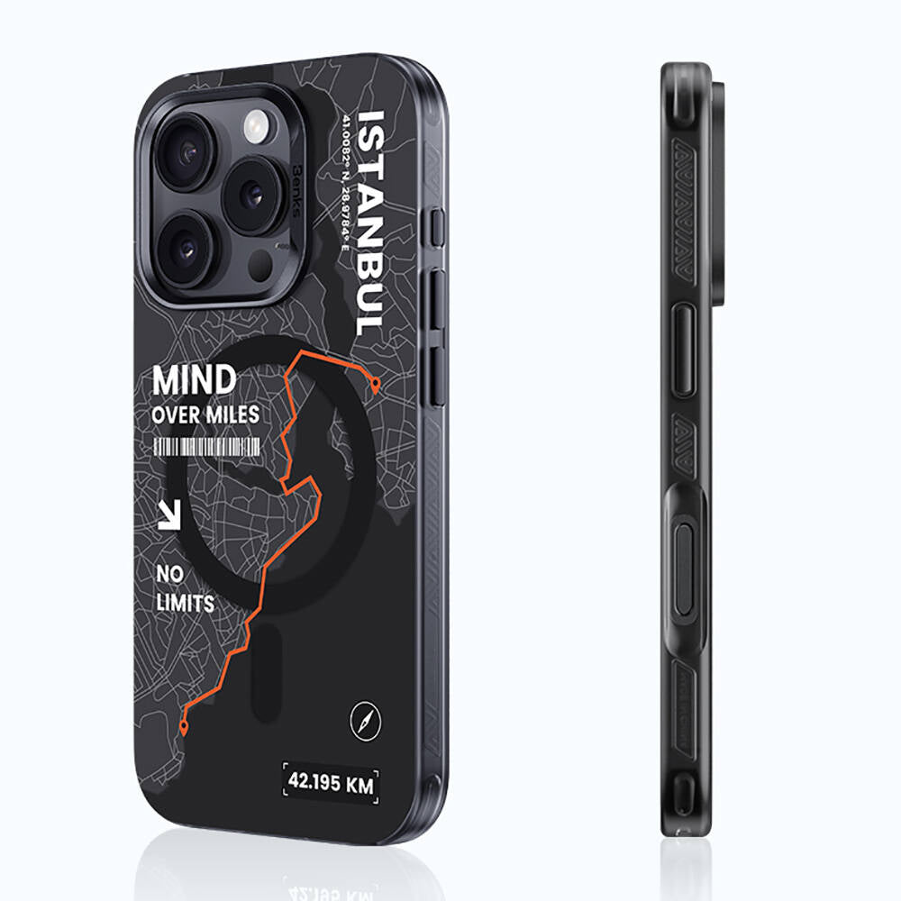 Apple iPhone 16 Pro Kılıf Magsafe Şarj Özellikli Benks City Serisi Kapak Siyah