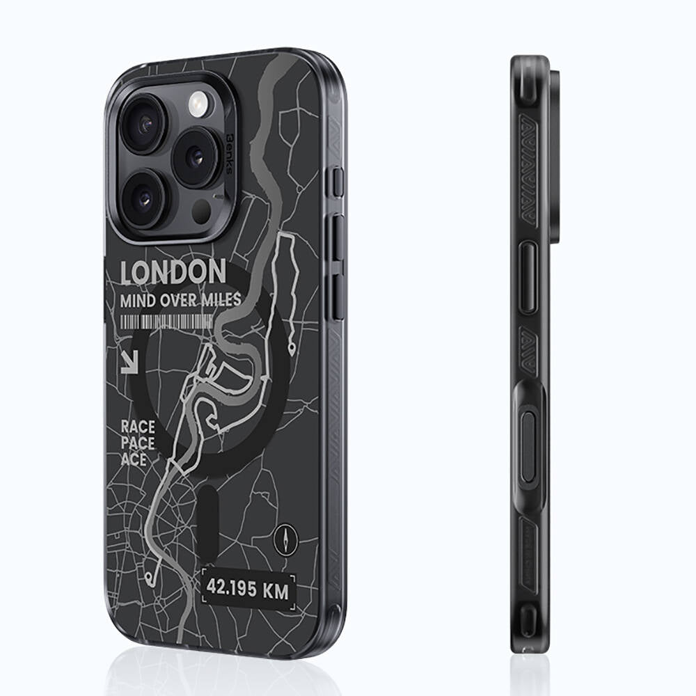 Apple iPhone 16 Pro Kılıf Magsafe Şarj Özellikli Benks City Serisi Kapak Siyah