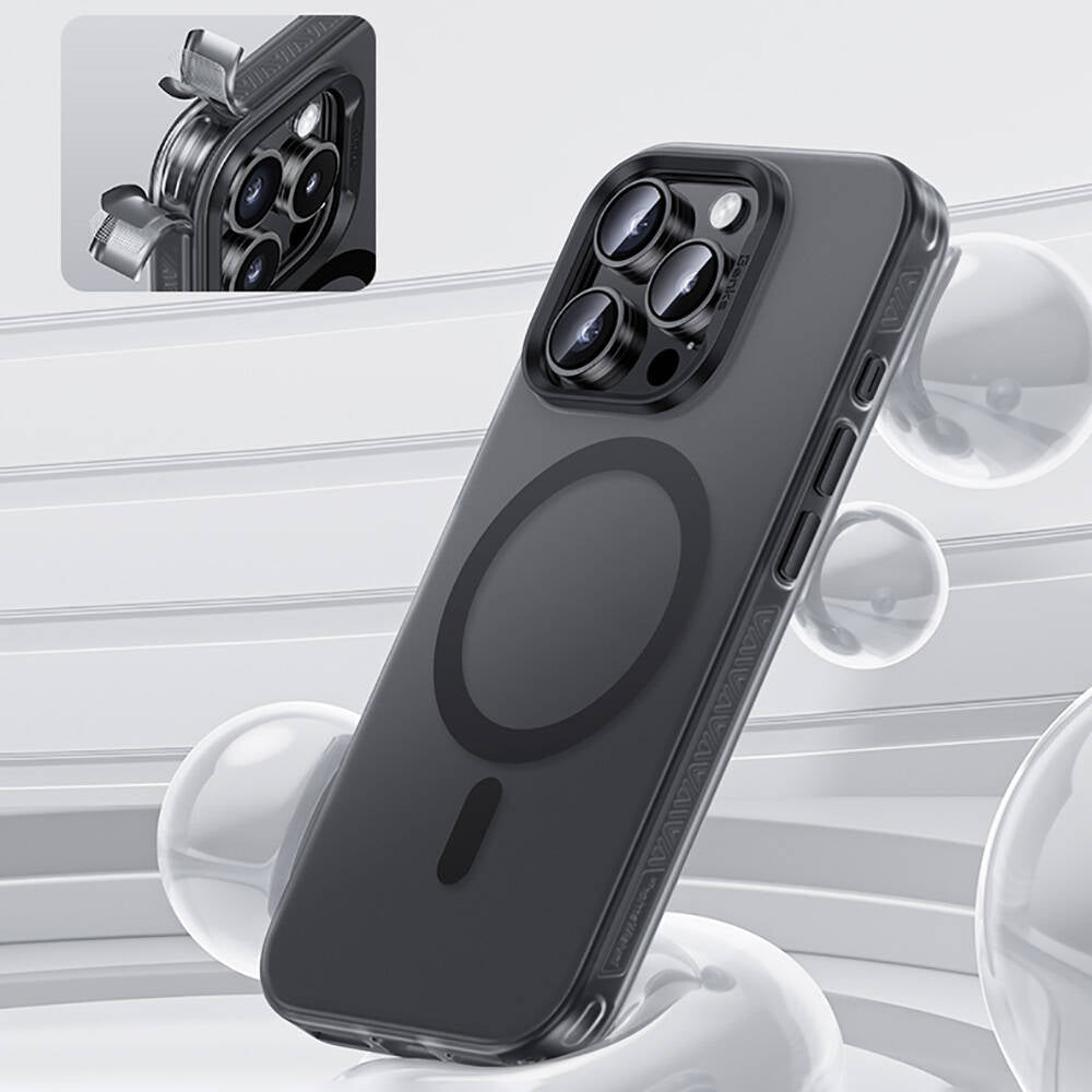 Apple iPhone 16 Pro Kılıf Magsafe Şarj Özellikli Benks Lucid Armor Kapak Siyah