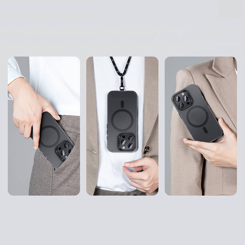 Apple iPhone 16 Pro Kılıf Magsafe Şarj Özellikli Benks Lucid Armor Kapak Gold