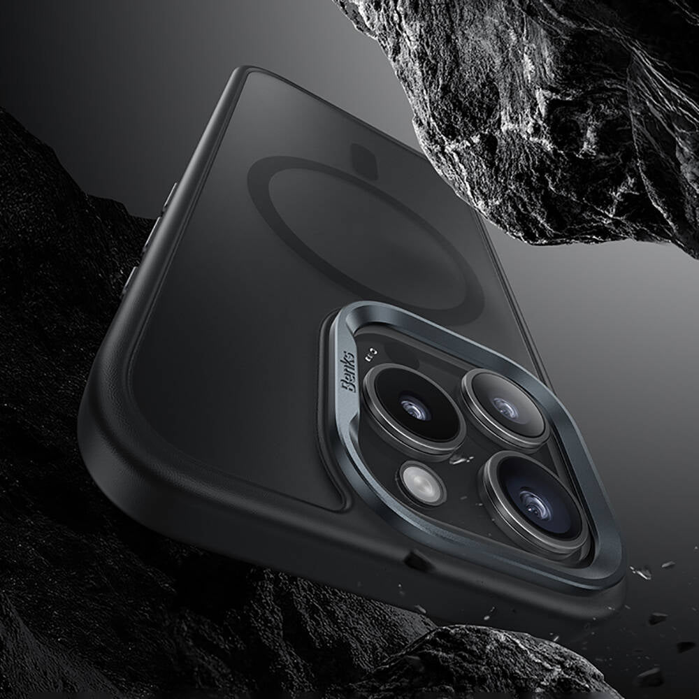 Apple iPhone 16 Pro Max Kılıf Magsafe Şarj Özellikli Benks Mist Protective Kapak Titanyum-Gold