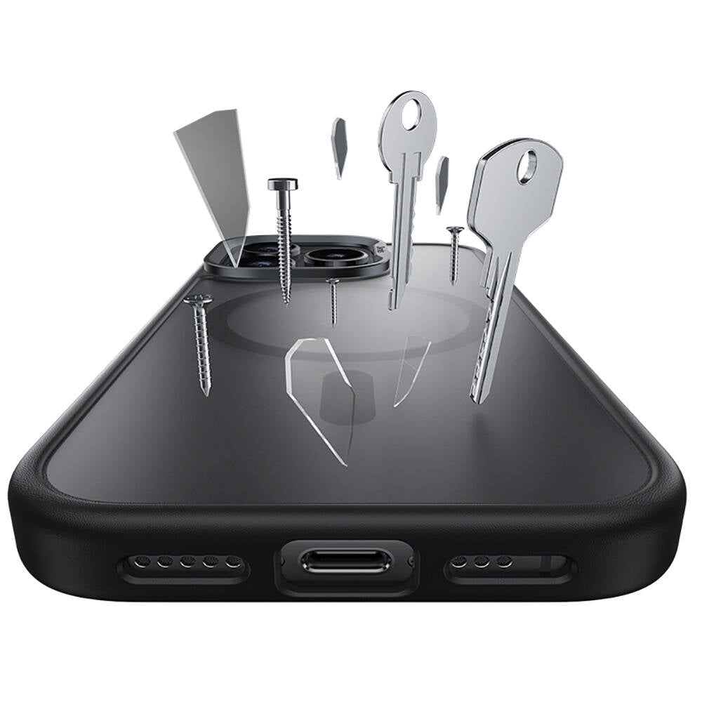 Apple iPhone 16 Pro Kılıf Magsafe Şarj Özellikli Benks Mist Protective Kapak Titanyum-Gold