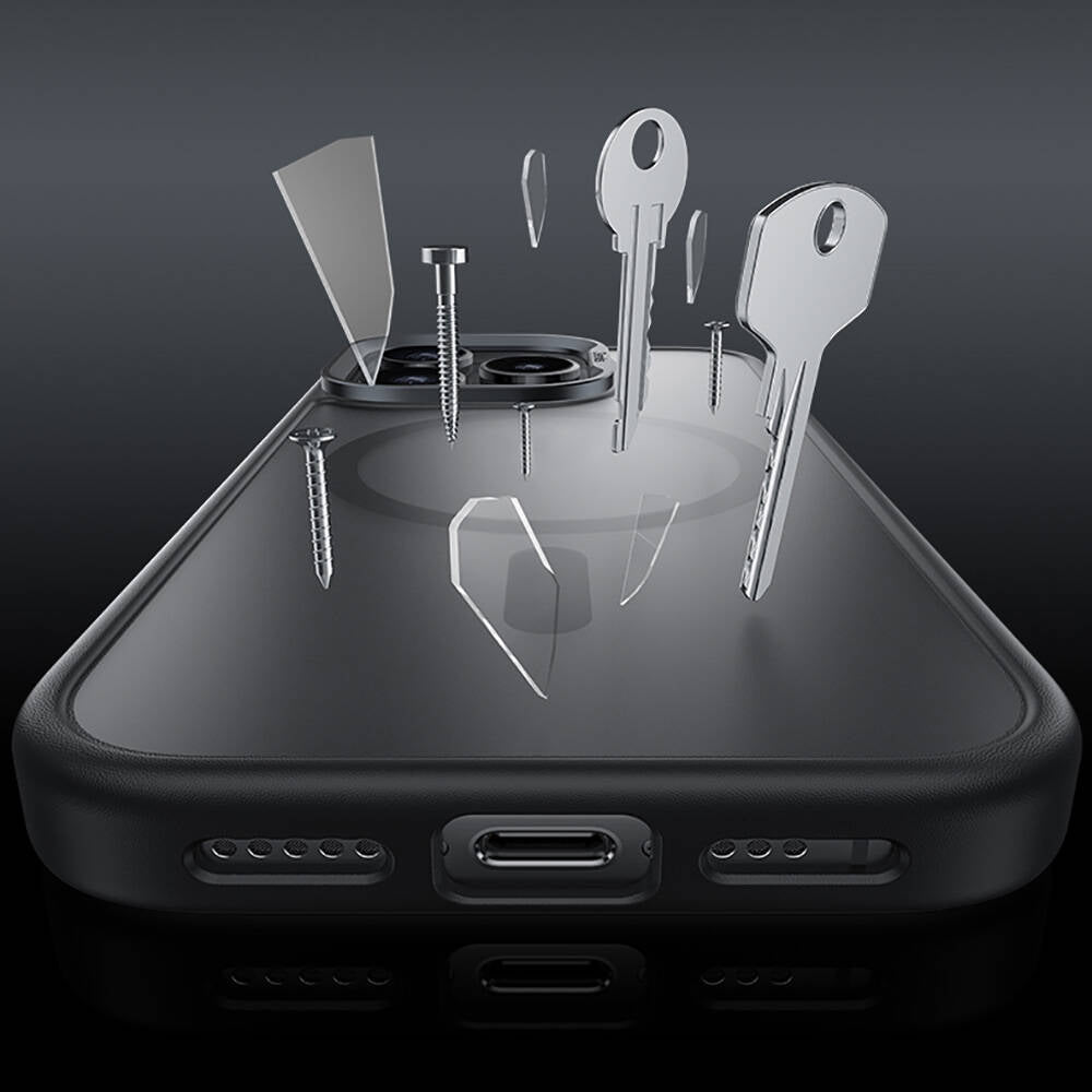 Apple iPhone 16 Pro Kılıf Magsafe Şarj Özellikli Benks Mist Protective Kapak Titanyum-Gold