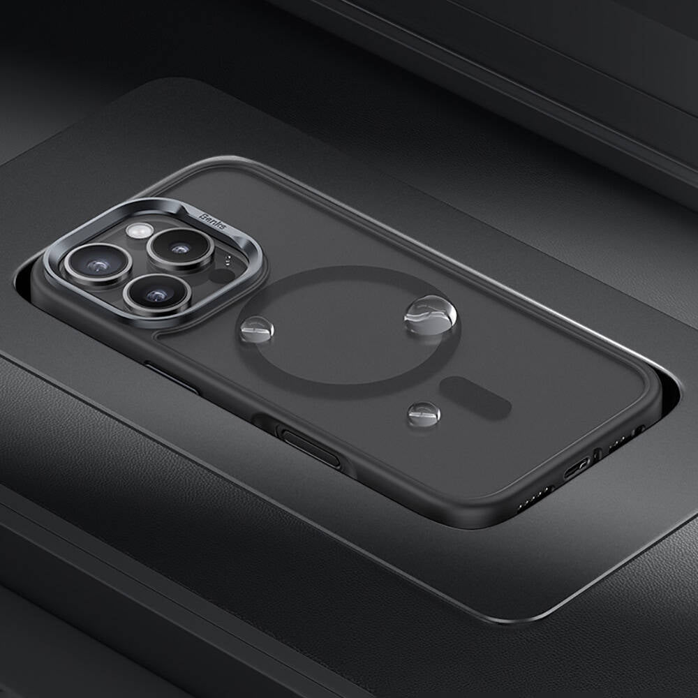 Apple iPhone 16 Pro Kılıf Magsafe Şarj Özellikli Benks Mist Protective Kapak Gri