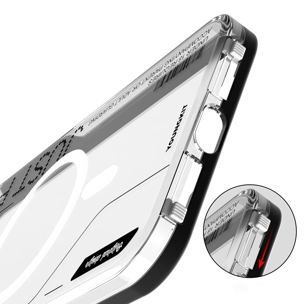 Apple iPhone 16 Pro Kılıf Magsafe Şarj Özellikli Çıkarılabilir Arka Yüzeyli Youngkit Mecha Kapak Desert Gold