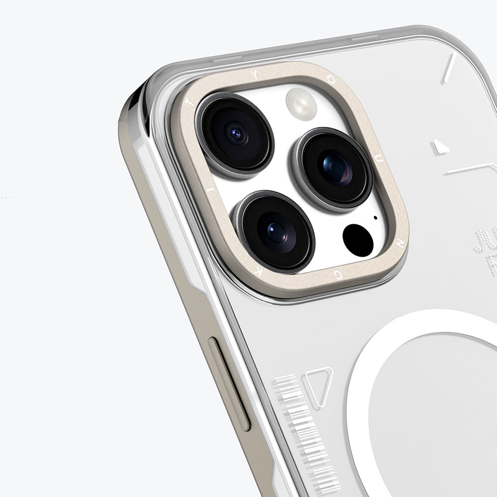 Apple iPhone 16 Pro Kılıf Magsafe Şarj Özellikli Çıkarılabilir Arka Yüzeyli Youngkit Mecha Kapak Gold