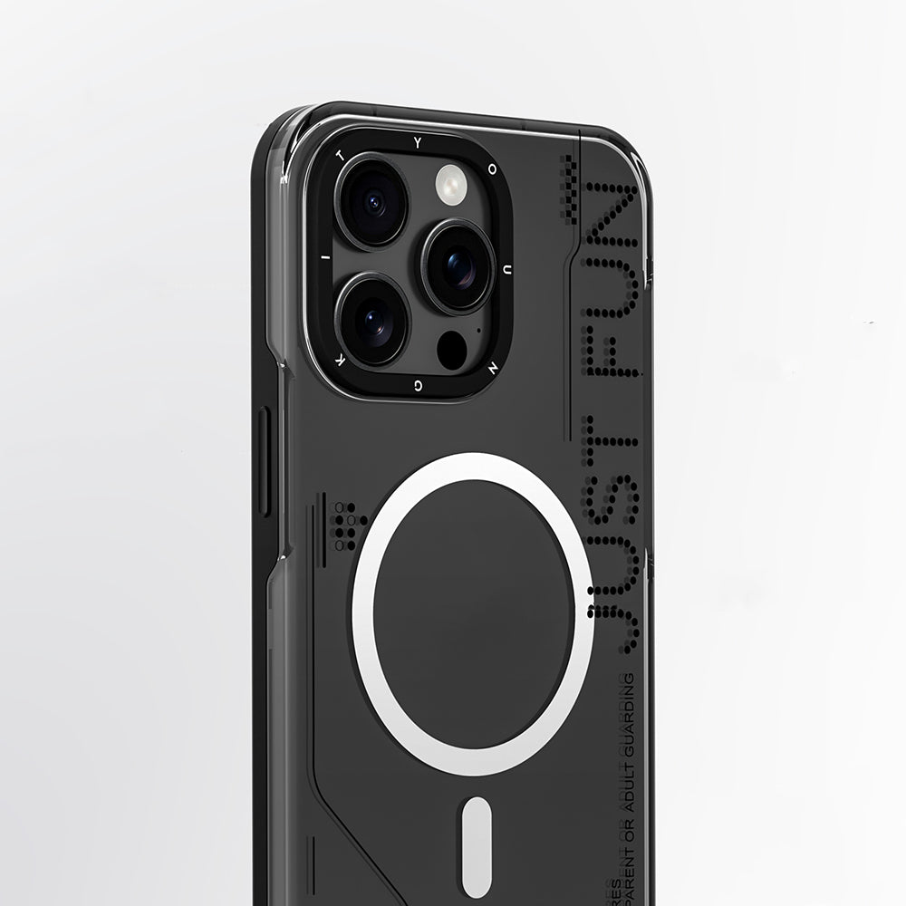 Apple iPhone 16 Pro Kılıf Magsafe Şarj Özellikli Çıkarılabilir Arka Yüzeyli Youngkit Mecha Kapak Siyah