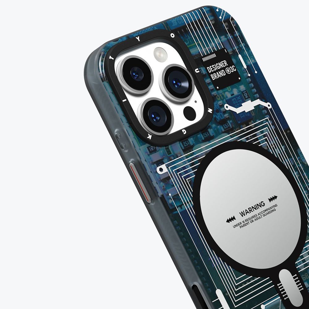 Apple iPhone 16 Pro Kılıf M-safe Şarj Özellikli Kamera Denetim Butonlu Youngkit Technology Serisi Kapak Gold