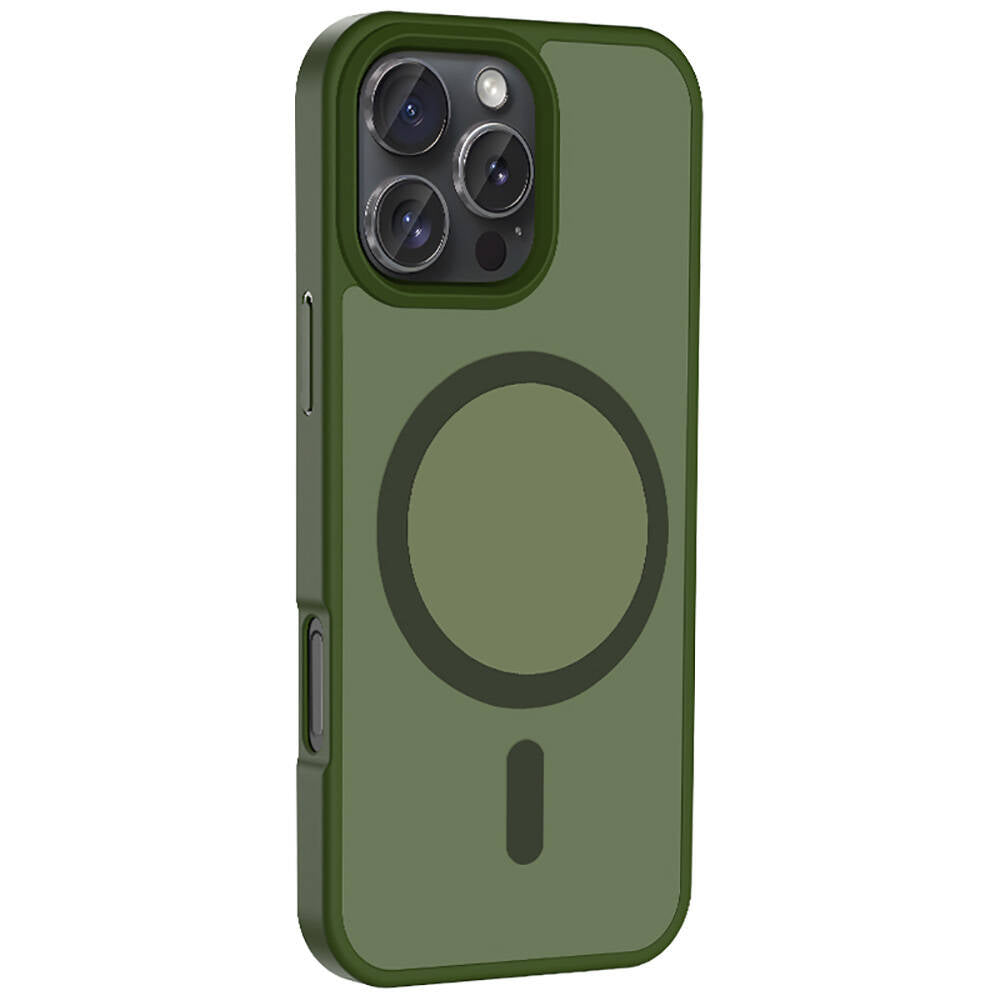 Apple iPhone 16 Pro Kılıf M-safe Şarj Özellikli Mat Arka Yüzey Zore Sio Kapak Rose Brown