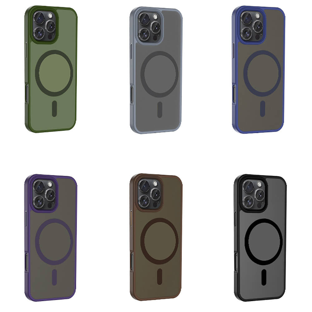 Apple iPhone 16 Pro Kılıf M-safe Şarj Özellikli Mat Arka Yüzey Zore Sio Kapak Lila