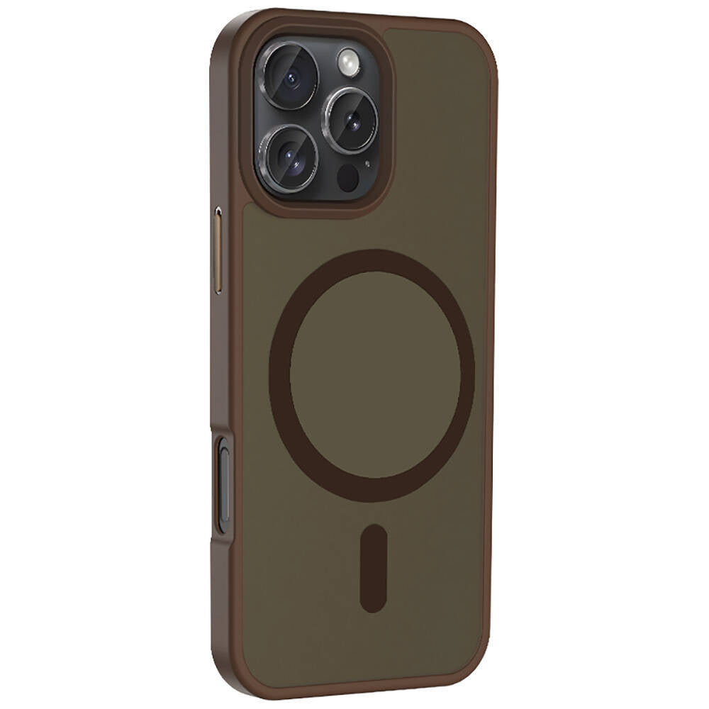 Apple iPhone 16 Pro Kılıf M-safe Şarj Özellikli Mat Arka Yüzey Zore Sio Kapak Koyu Yeşil