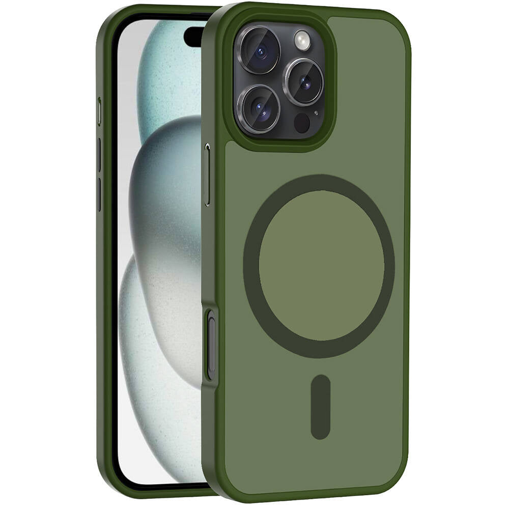 Apple iPhone 16 Pro Kılıf M-safe Şarj Özellikli Mat Arka Yüzey Zore Sio Kapak Lila