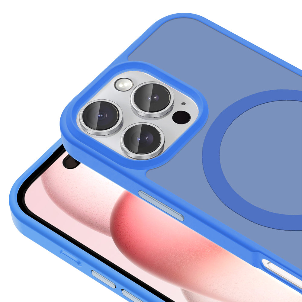 Apple iPhone 16 Pro Kılıf M-safe Şarj Özellikli Mat Arka Yüzey Zore Sio Kapak Derin Mor