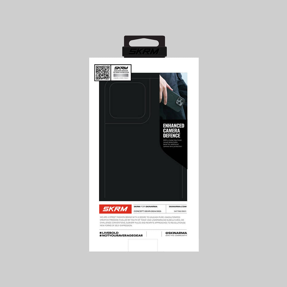 Apple iPhone 16 Pro Kılıf Magsafe Şarj Özellikli Metal Kamera Çerçeveli Skinarma Mecha Serisi Kapak Olive