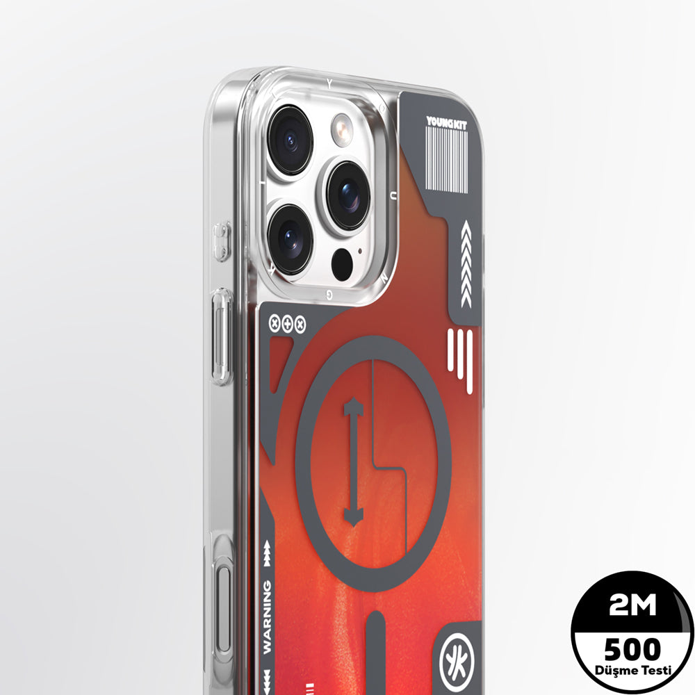 Apple iPhone 16 Pro Kılıf Magsafe Şarj Özellikli Parlak Kumlu Sıvılı Tasarımlı Galaxy Fantasy Serisi Kapak Mavi