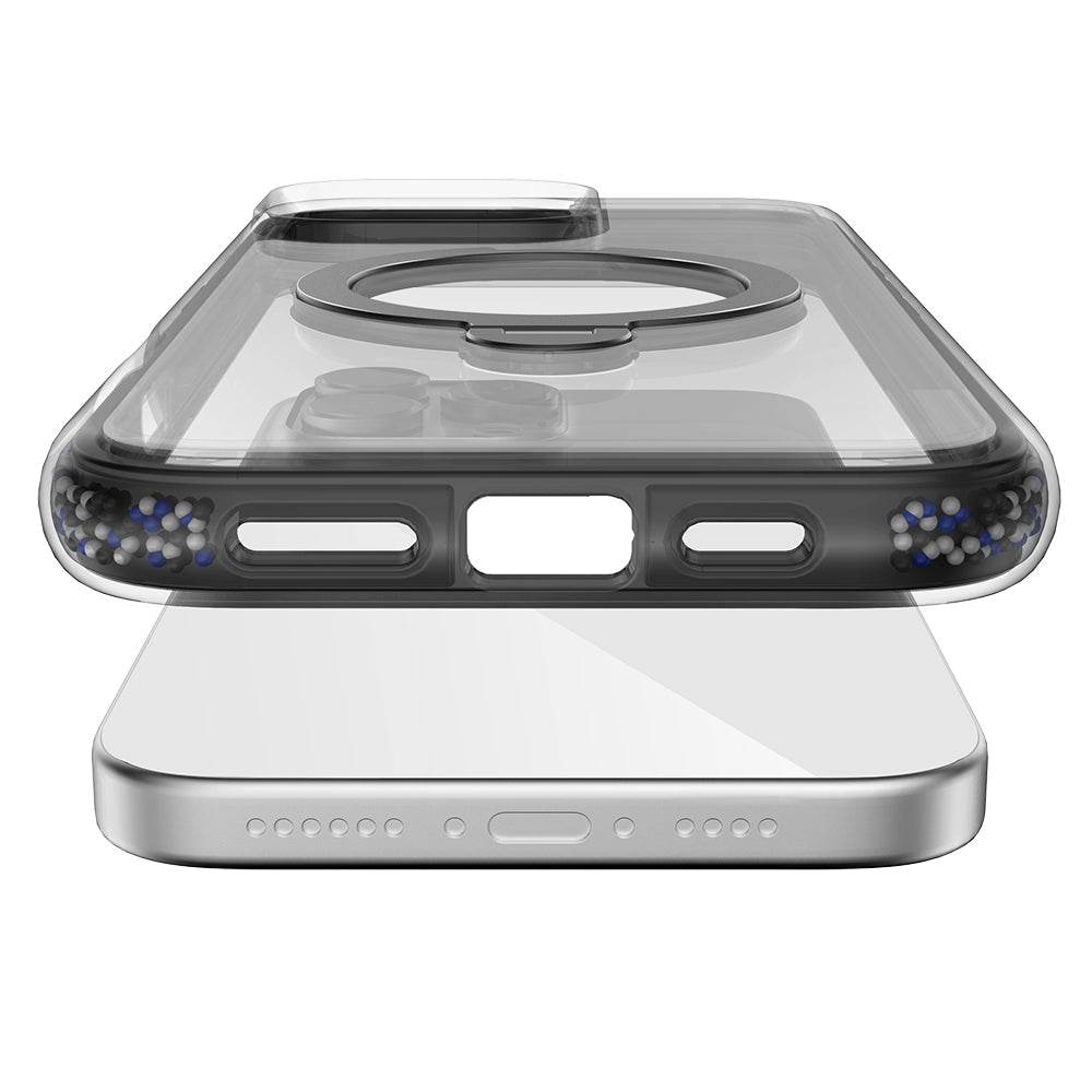 Apple iPhone 16 Pro Kılıf Magsafe Şarj Özellikli Raptic AirJoy Serisi Boncuk Tasarımlı 360 Derece Dönebilen Standlı Kapak Turuncu