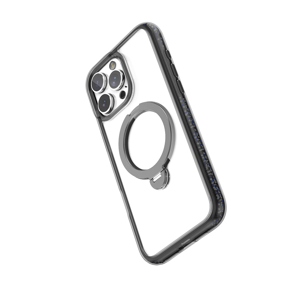 Apple iPhone 16 Pro Kılıf Magsafe Şarj Özellikli Raptic AirJoy Serisi Boncuk Tasarımlı 360 Derece Dönebilen Standlı Kapak Turuncu