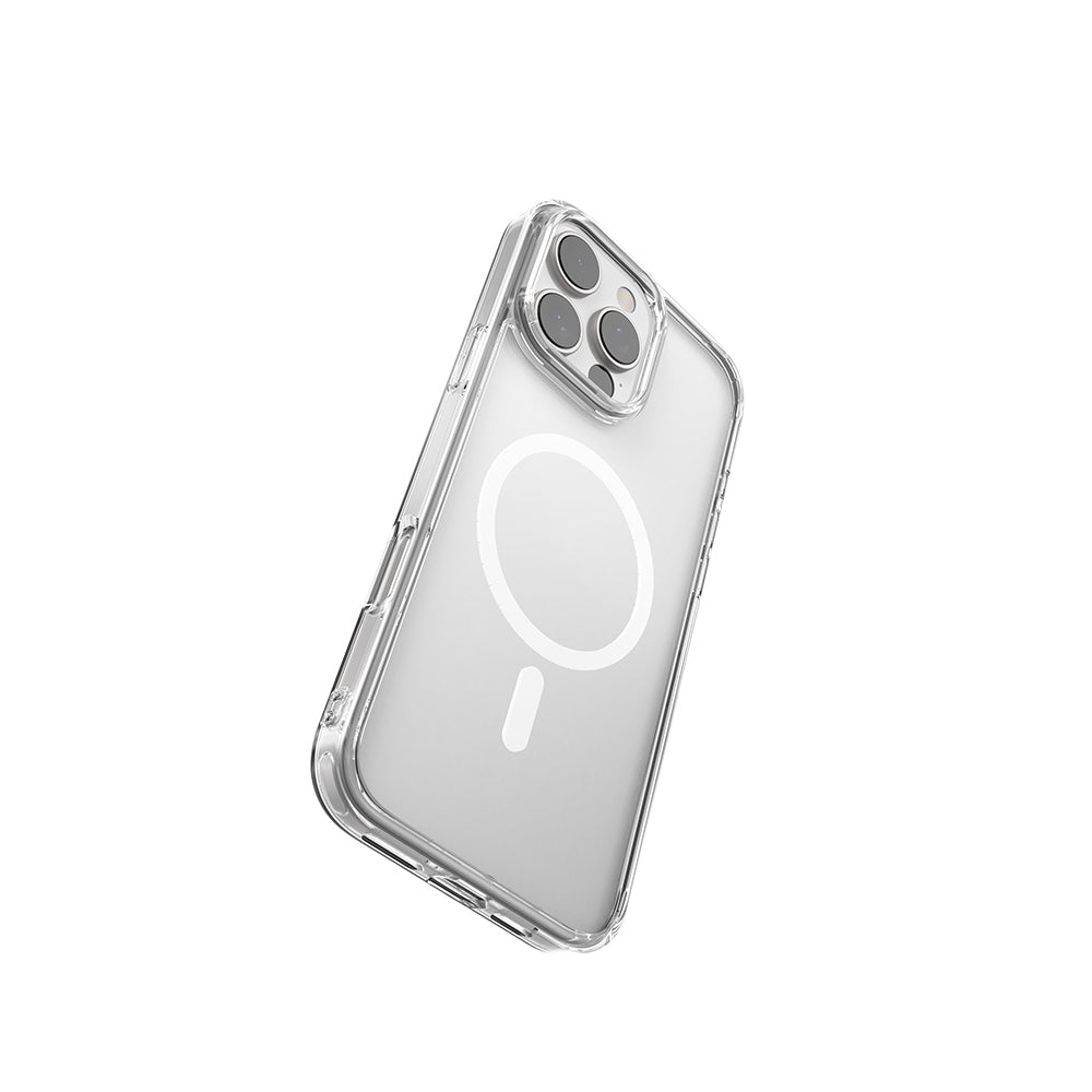 Apple iPhone 16 Pro Kılıf Magsafe Şarj Özellikli Raptic Crystal MagSafe Serisi Şeffaf Kapak Şeffaf