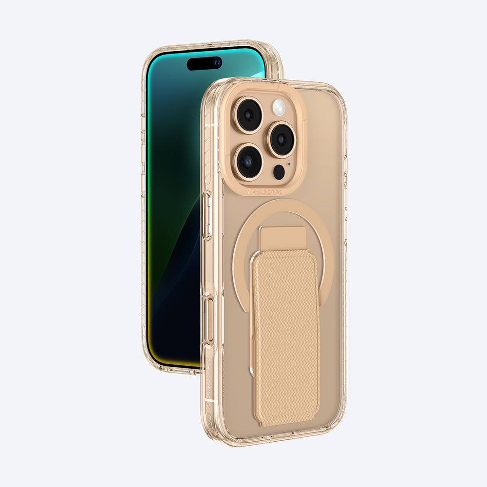 Apple iPhone 16 Pro Kılıf Magsafe Şarj Özellikli Standlı Amazingthing Titan Pro Plus Kapak Rose Gold