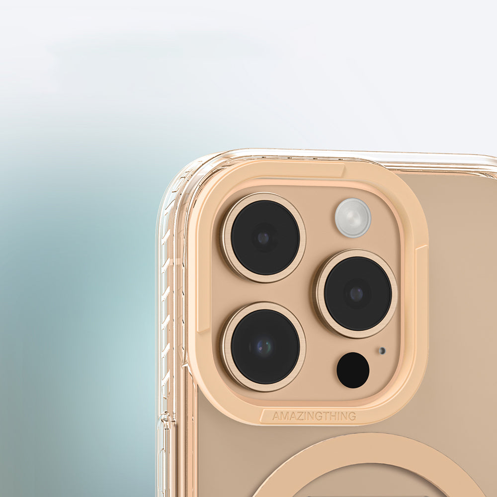 Apple iPhone 16 Pro Kılıf Magsafe Şarj Özellikli Standlı Amazingthing Titan Pro Plus Kapak Gri