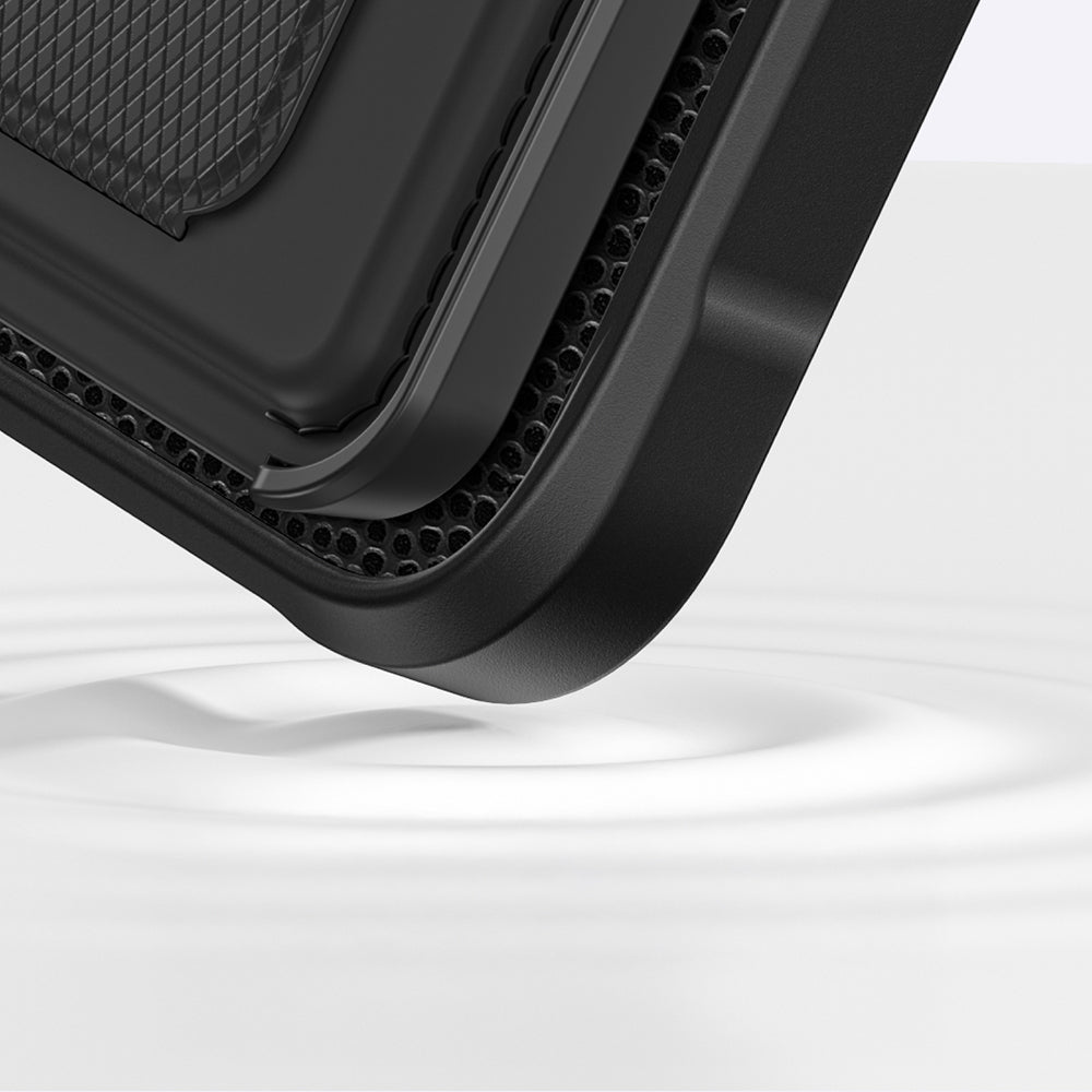 Apple iPhone 16 Pro Kılıf Magsafe Şarj Özellikli Standlı Kartlıklı Set Amazingthing Glamour Luxe Serisi Kapak Siyah