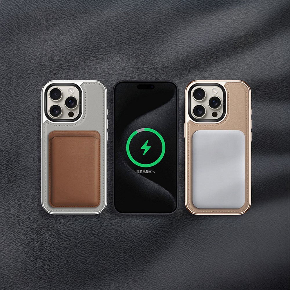 Apple iPhone 16 Pro Kılıf M-safe Şarj Özellikli Standlı Leto Kapak Gold