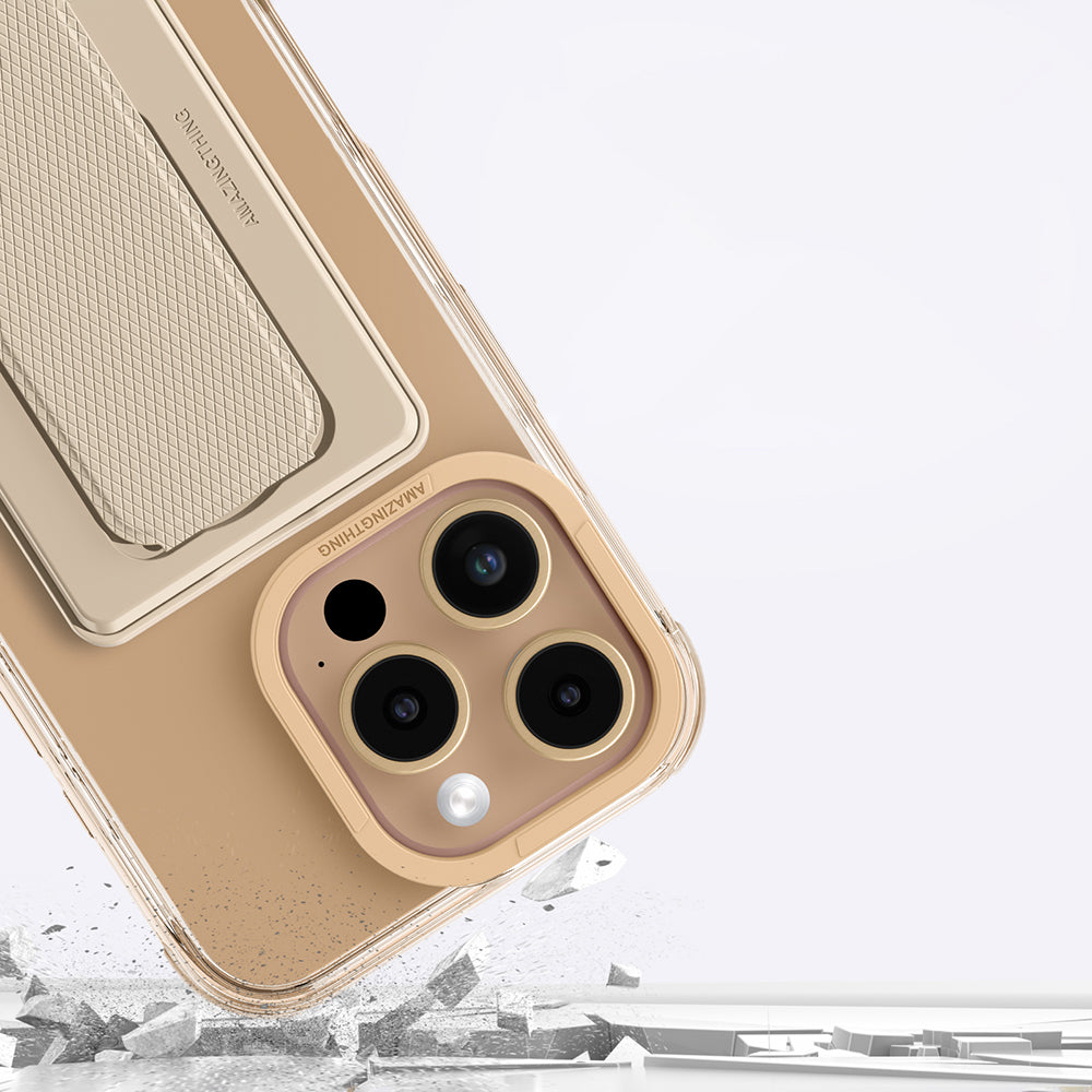 Apple iPhone 16 Pro Kılıf Magsafe Şarj Özellikli Standlı Set Amazingthing Omni Adventure Serisi Kapak Rose Gold