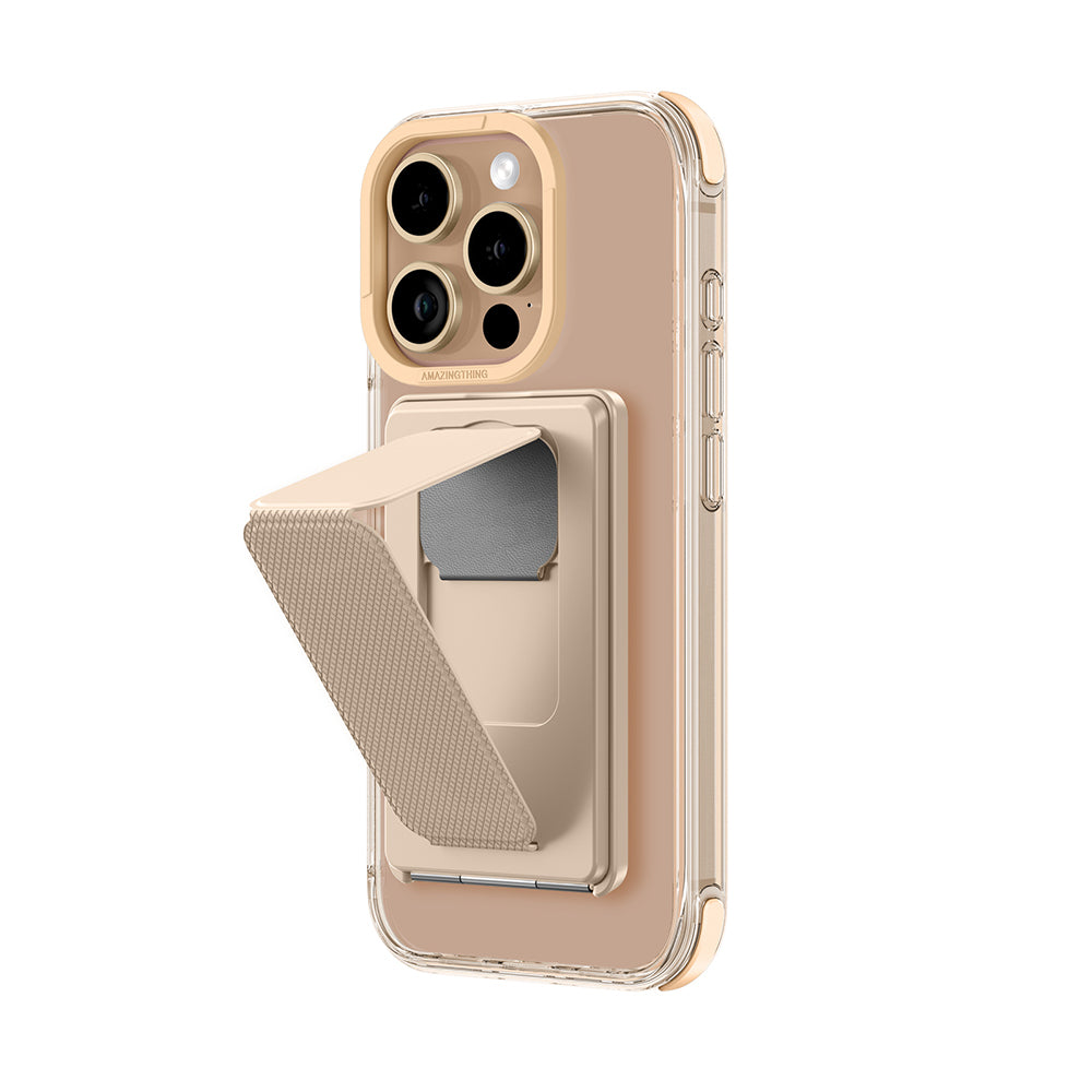 Apple iPhone 16 Pro Kılıf Magsafe Şarj Özellikli Standlı Set Amazingthing Omni Adventure Serisi Kapak Rose Gold