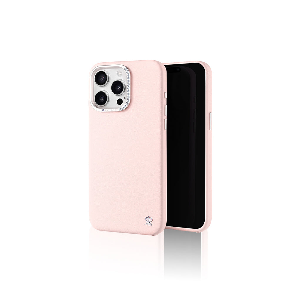 Apple iPhone 16 Pro Kılıf M-safe Şarj Özellikli Suni Deri Tasarımlı Pynana Starry Serisi Kapak Beyaz