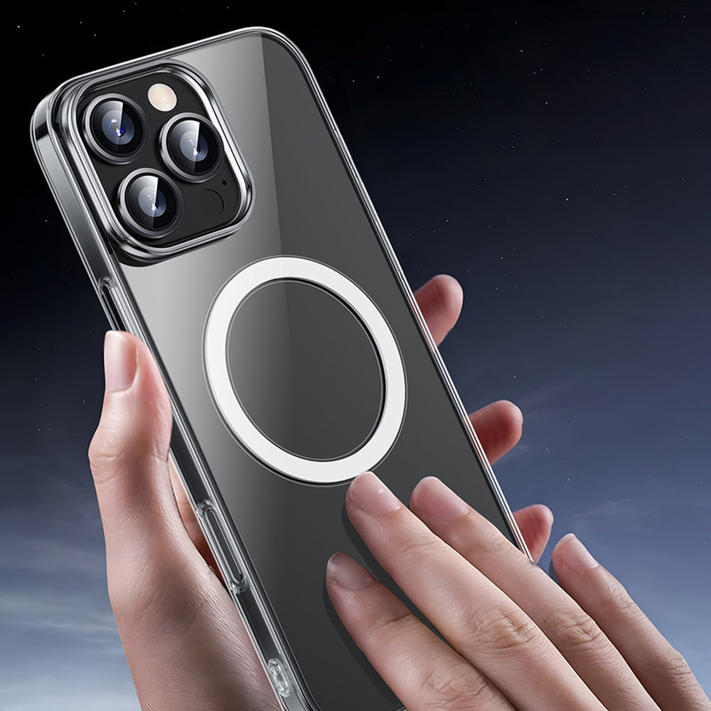 Apple iPhone 16 Pro Kılıf Magsafe Şarj Özellikli Wiwu YXK-207 Invisible Pro Sert PC Kapak Şeffaf