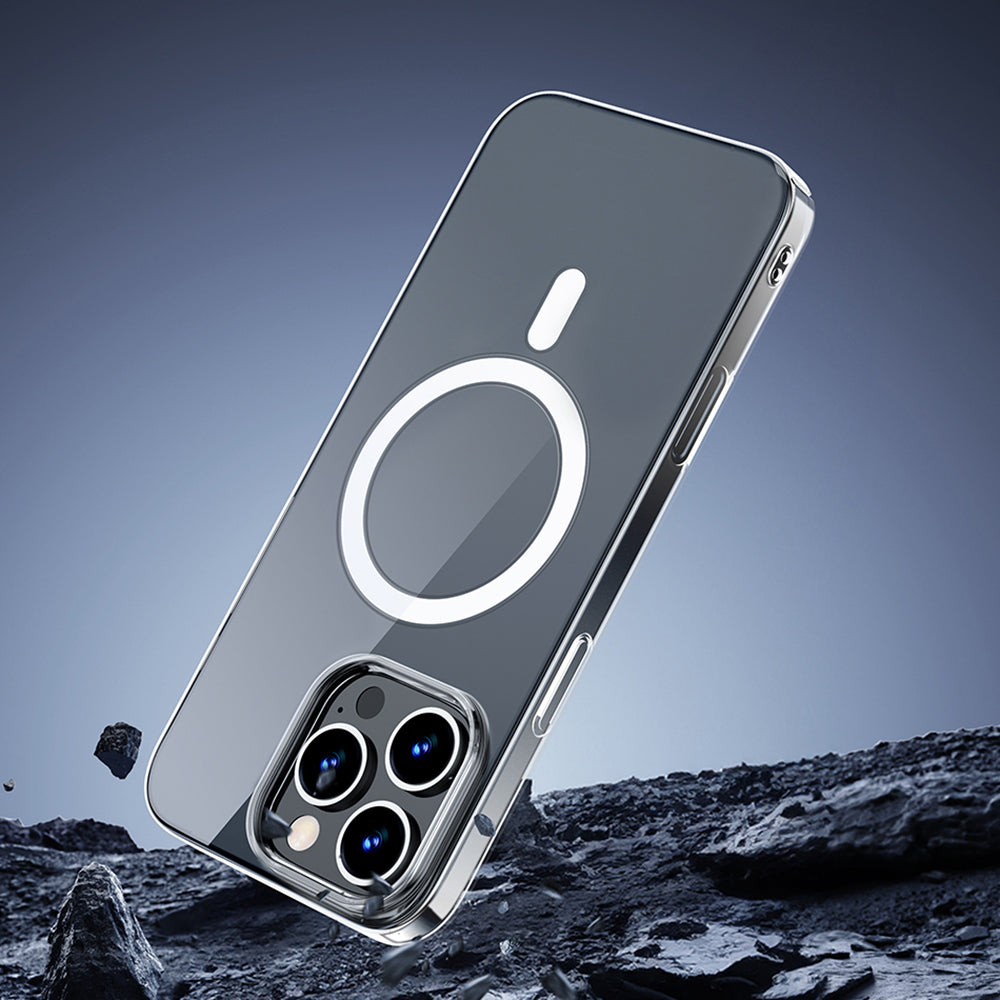 Apple iPhone 16 Pro Kılıf Magsafe Şarj Özellikli Wiwu YXK-207 Invisible Pro Sert PC Kapak Şeffaf