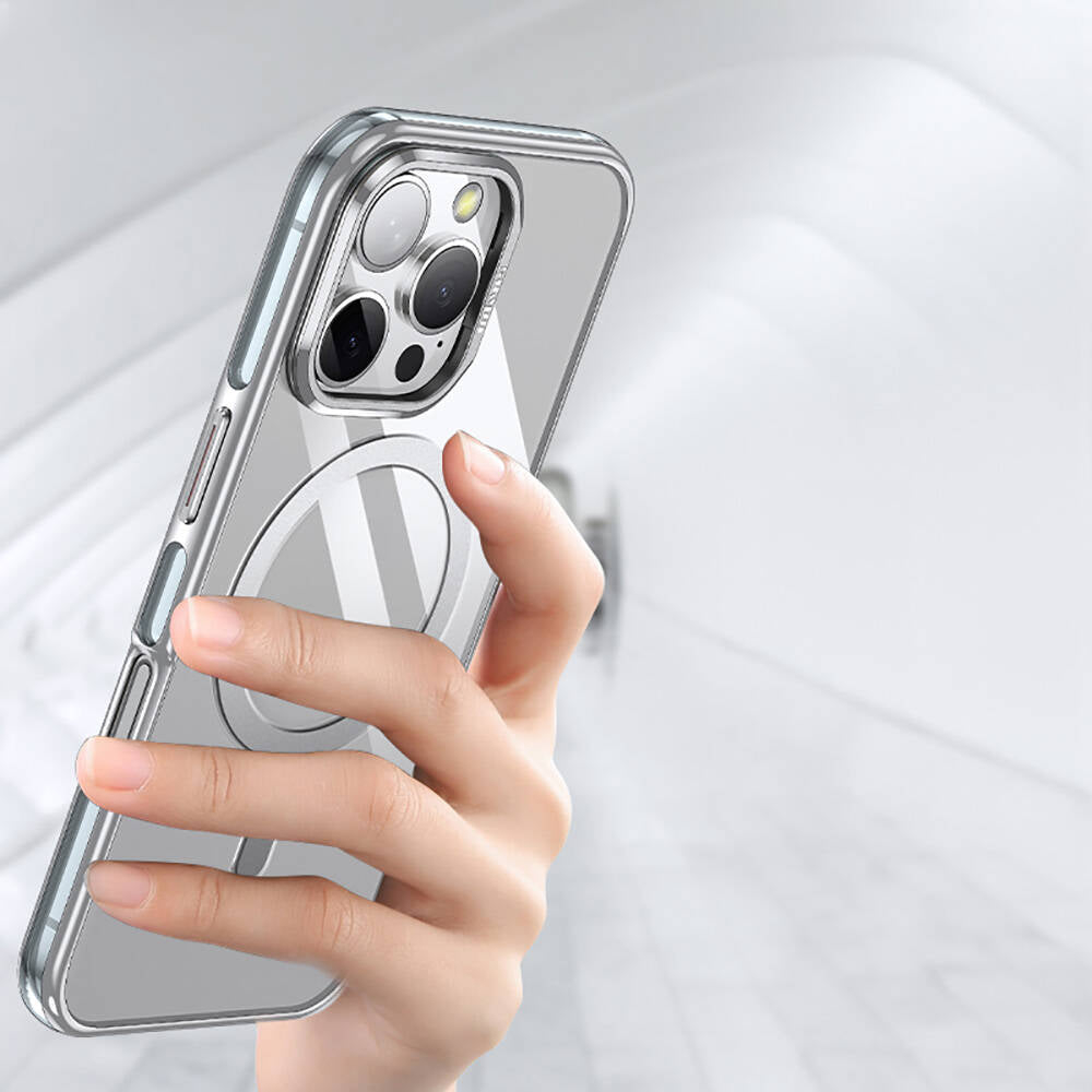 Apple iPhone 16 Pro Kılıf Magsafe Şarj Özellikli Wlons Standlı Efsane Kapak Siyah