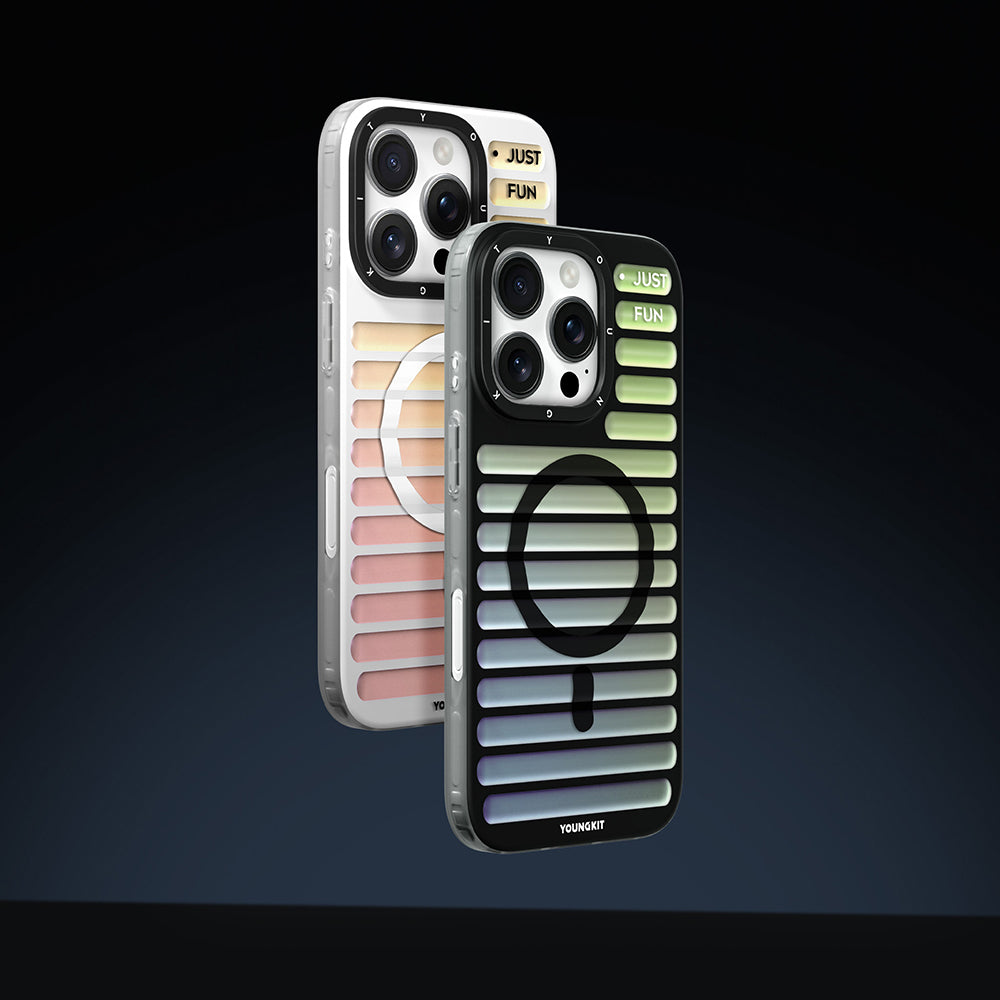 Apple iPhone 16 Pro Kılıf Magsafe Şarj Özellikli Youngkit Geek Serisi Kapak Beyaz