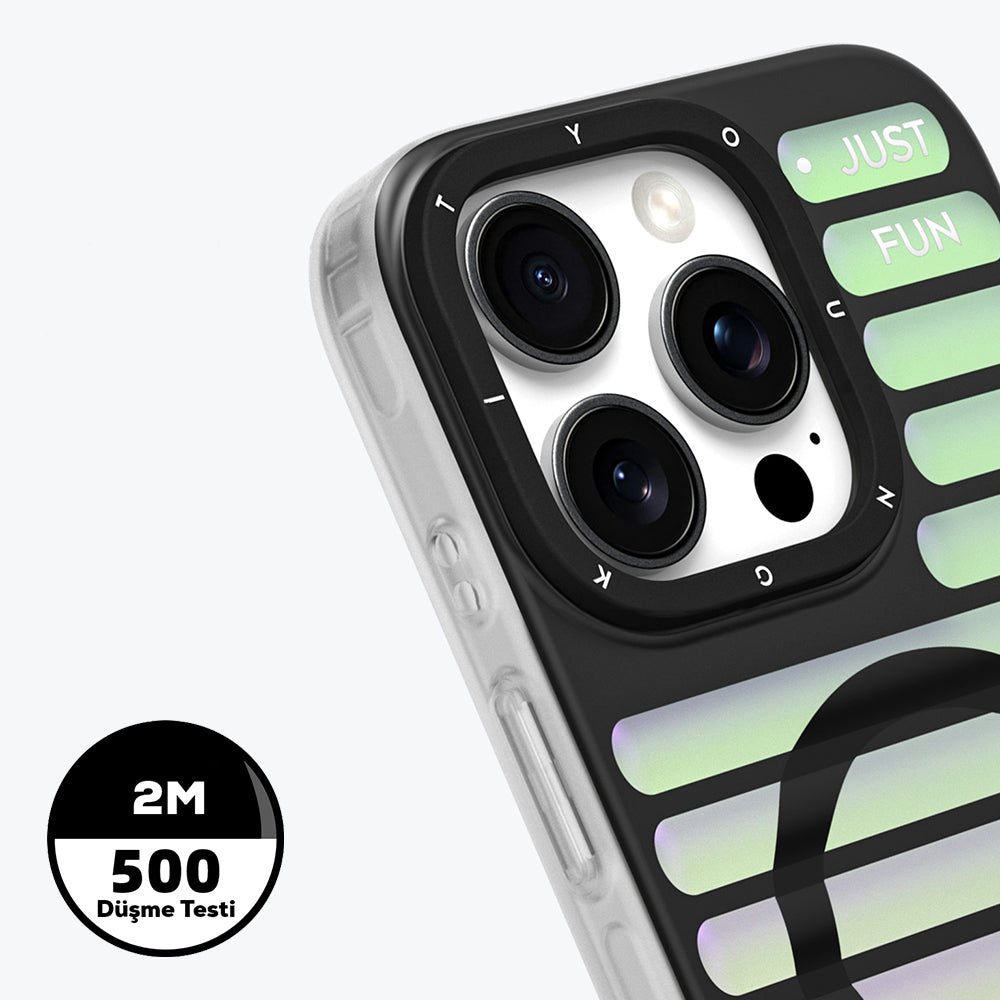 Apple iPhone 16 Pro Kılıf Magsafe Şarj Özellikli Youngkit Geek Serisi Kapak Siyah