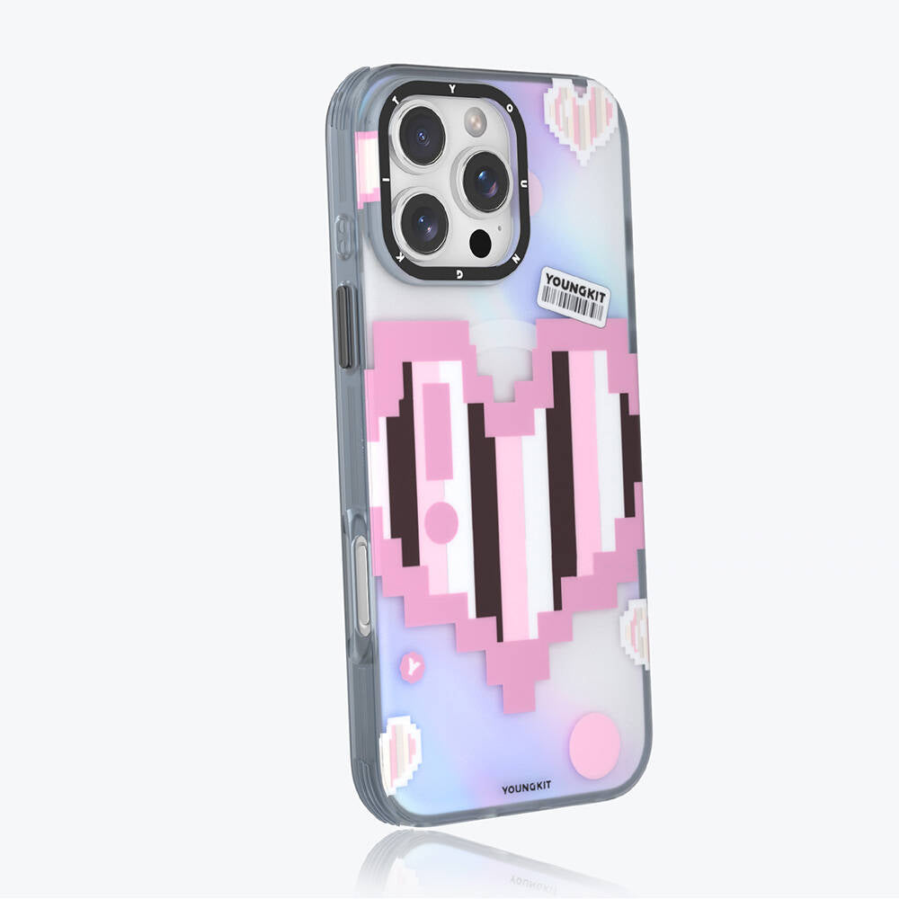 Apple iPhone 16 Pro Kılıf Magsafe Şarj Özellikli Youngkit Love Serisi Kapak Mor