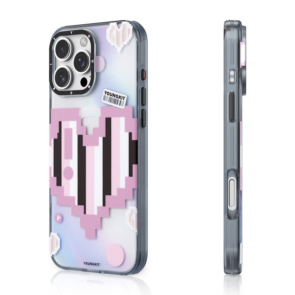 Apple iPhone 16 Pro Kılıf Magsafe Şarj Özellikli Youngkit Love Serisi Kapak Mor