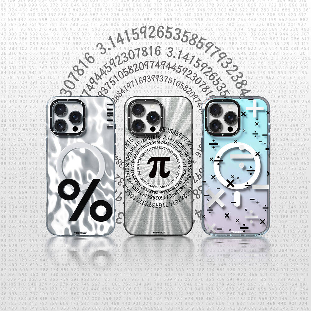 Apple iPhone 16 Pro Kılıf Magsafe Şarj Özellikli Youngkit Mathematical Serisi Kapak Colorful