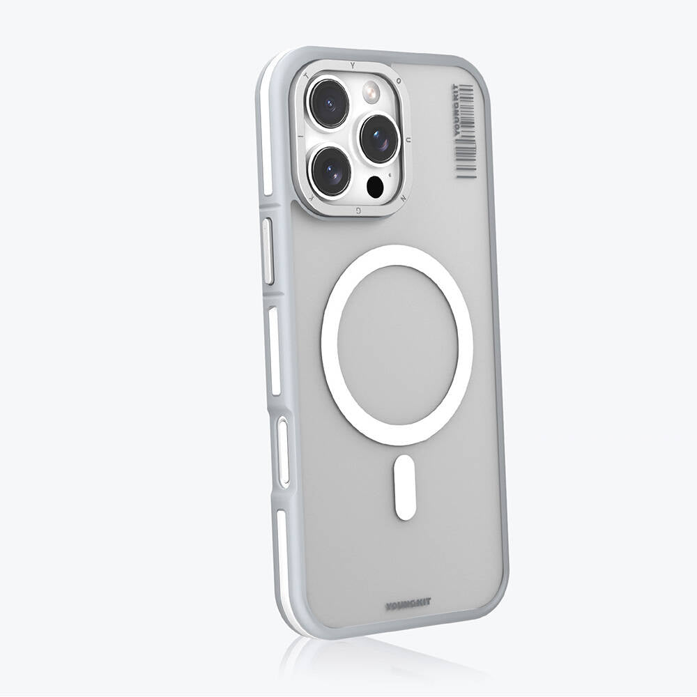 Apple iPhone 16 Pro Kılıf Magsafe Şarj Özellikli Youngkit Rock Sand Serisi Kapak Siyah