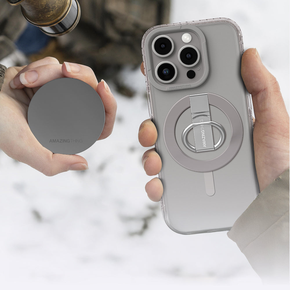 Apple iPhone 16 Pro Kılıf Magsafe Şarj Özellikli Yüzük Standlı Amazingthing Titan Pro Serisi Kapak Siyah