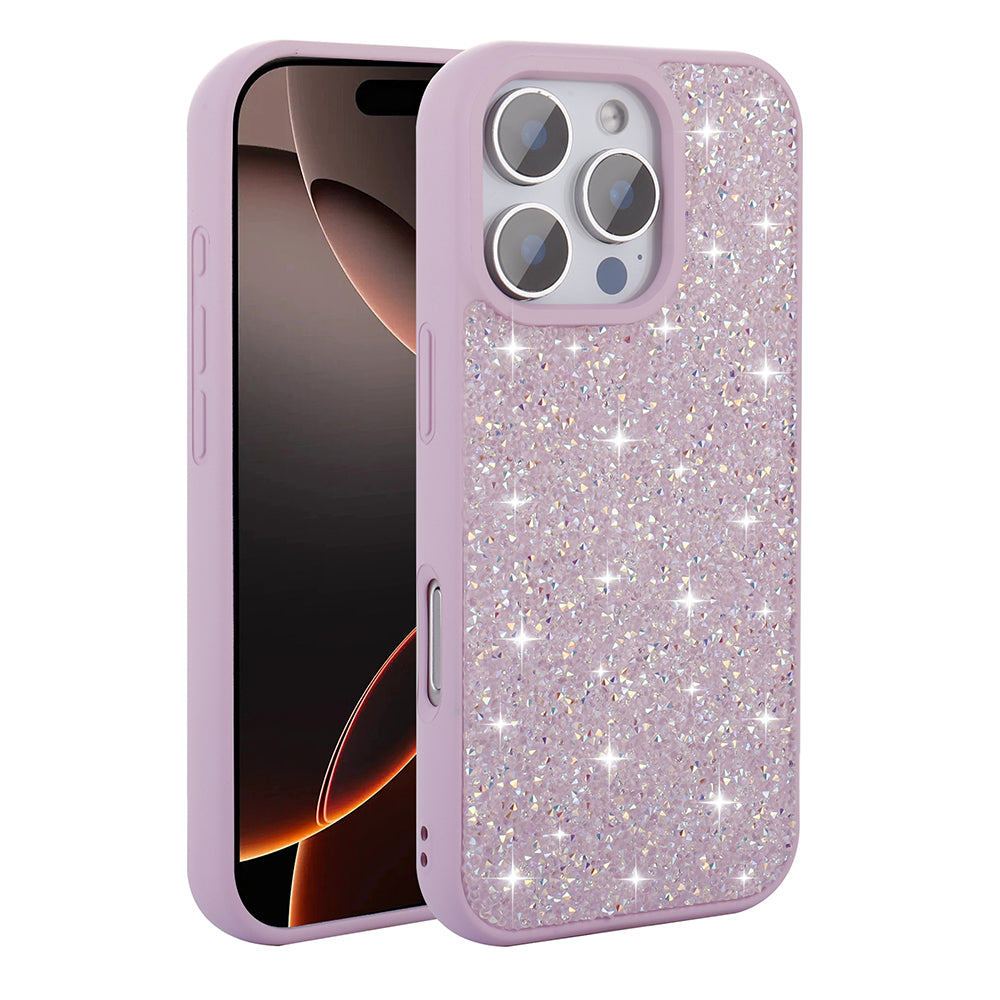 Apple iPhone 16 Pro Kılıf Parlak Taşlı Tasarım Zore Pırlanta Kapak Siyah