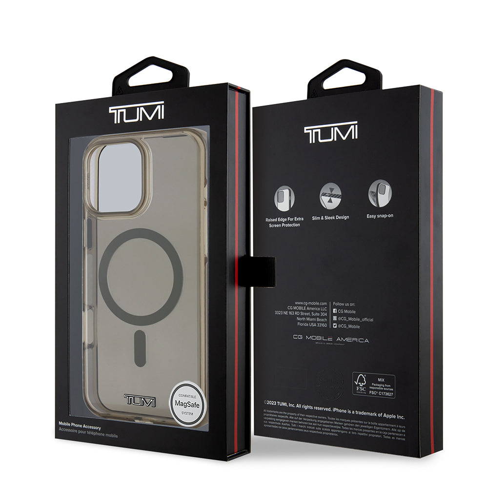 Apple iPhone 16 Pro Kılıf TUMI Orjinal Lisanslı Magsafe Şarj Özellikli Airbagli Transparan Kapak Siyah