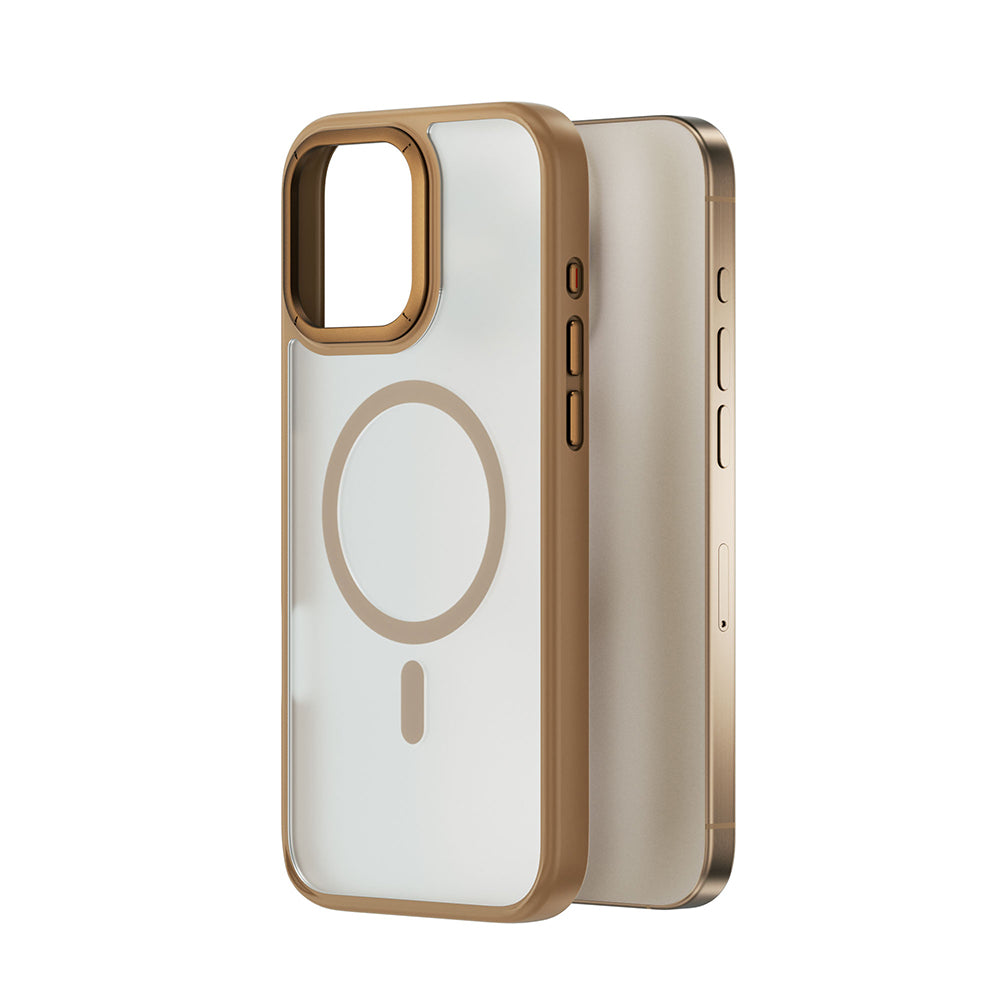 Apple iPhone 16 Pro Kılıf Wiwu FGG-012 ArmorPro Serisi Magsafe Şarj Özellikli Parmak İzi Bırakmayan Kılıf Gri