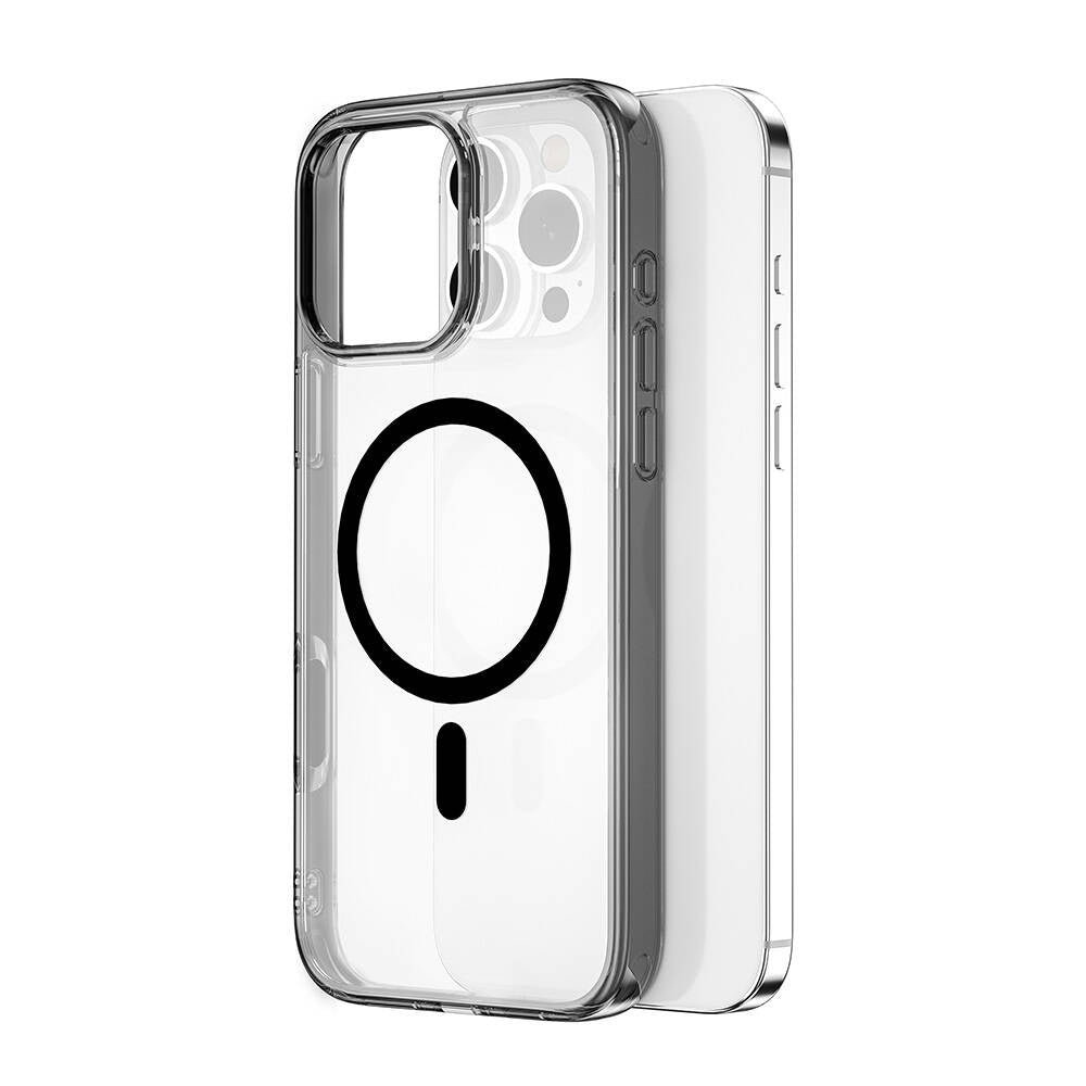 Apple iPhone 16 Pro Kılıf Wiwu MCC-101 iShield Pro Serisi Magsafe Şarj Özellikli Crystal Sert PC Kapak Siyah