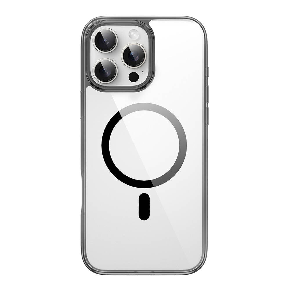 Apple iPhone 16 Pro Kılıf Wiwu MCC-101 iShield Pro Serisi Magsafe Şarj Özellikli Crystal Sert PC Kapak Siyah