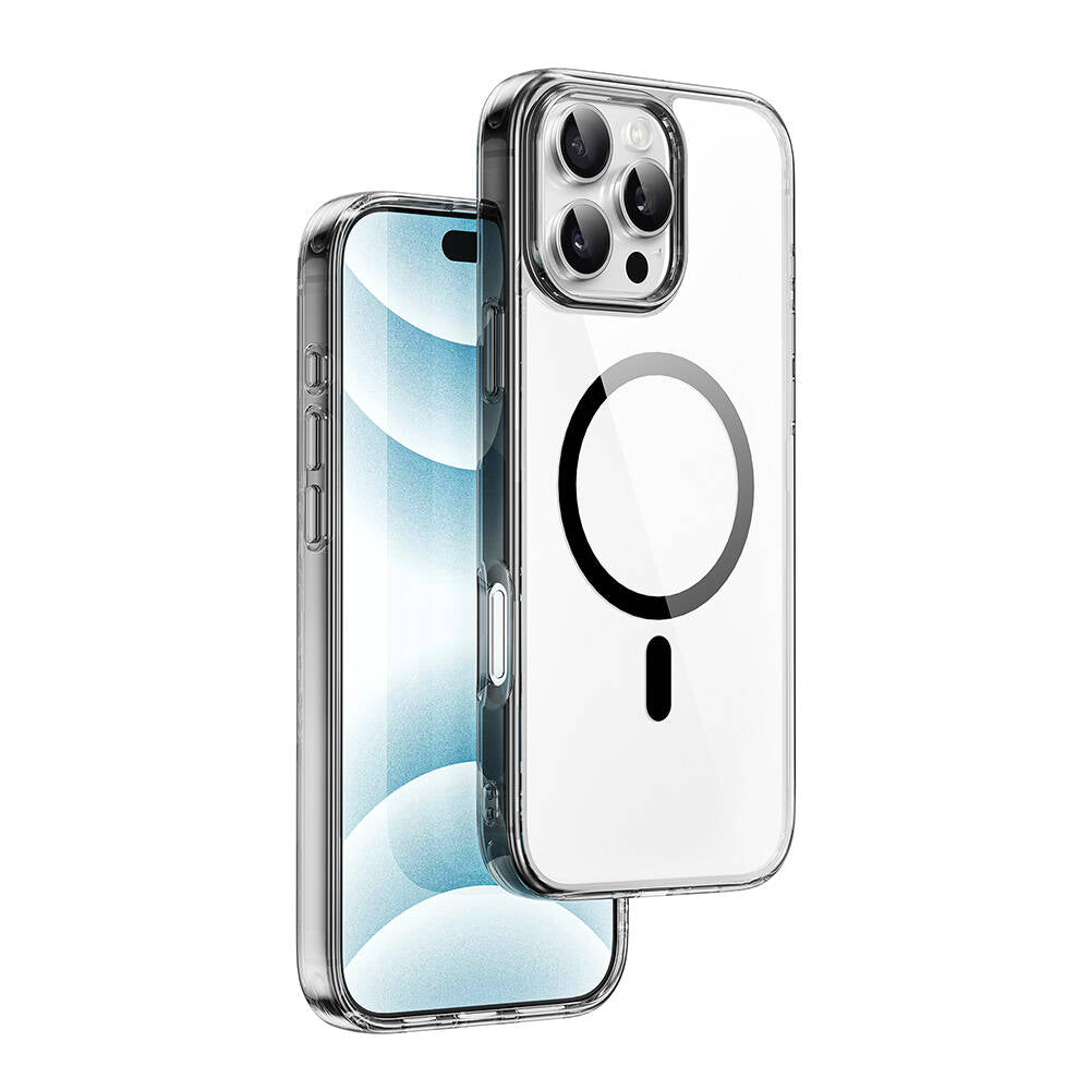 Apple iPhone 16 Pro Kılıf Wiwu MCC-101 iShield Pro Serisi Magsafe Şarj Özellikli Crystal Sert PC Kapak Siyah