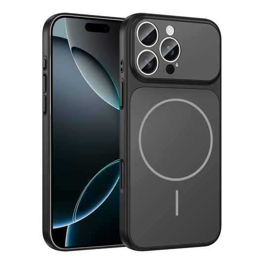 Apple iPhone 16 Pro Kılıf Zore M-Safe Şarj Özellikli Kamera Korumalı Formen Kapak Siyah