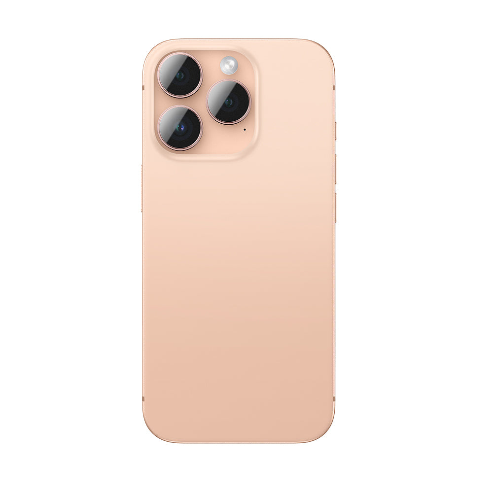 Apple iPhone 16 Pro Max Amazingthing Anti Reflective Kamera Lens Koruyucu + Kolay Uygulama Aparatlı Rose Gold