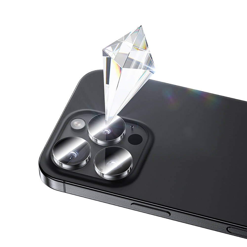 Apple iPhone 16 Pro Max Benks AR Glass Warrior Transparan Premium Cam Kamera Lens Koruyucu Şeffaf