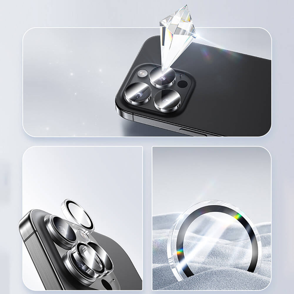 Apple iPhone 16 Pro Max Benks AR Glass Warrior Transparan Premium Cam Kamera Lens Koruyucu Şeffaf