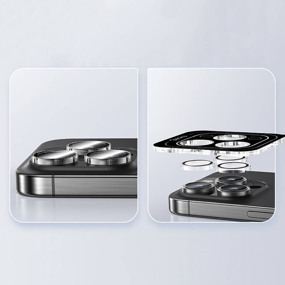 Apple iPhone 16 Pro Max Benks AR Glass Warrior Transparan Premium Cam Kamera Lens Koruyucu Şeffaf